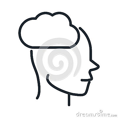 Alzheimers disease neurological brain thinking line style icon Vector Illustration