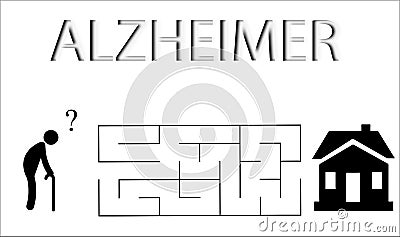 Alzheimers disease confused Vector Illustration