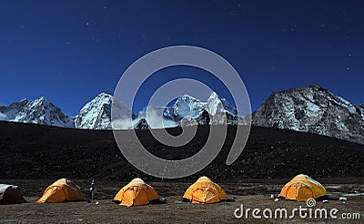 Ama Dablam base camp Stock Photo