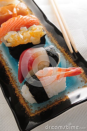 Amaebi sushi Stock Photo
