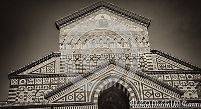 Amalfi Cahedral exterior view, Amalfi Cost, Italy Stock Photo