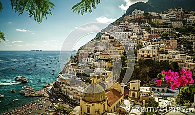 Amalfi Coast - panorama of Positano Stock Photo
