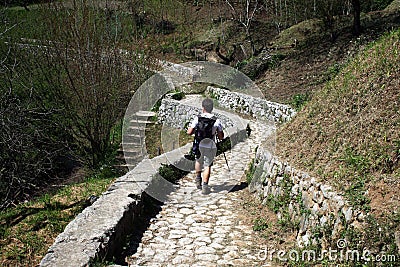 Amalfi hiker Editorial Stock Photo