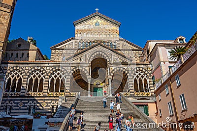 Amalfi, Italy, May 21, 2022: People are visiting Cathedral in Am Editorial Stock Photo