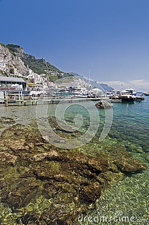 Amalfi transparent water Stock Photo