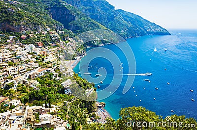 Amalfy coast near Positano and of Gulf of Salerno, Italy Stock Photo