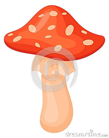 Amanita cartoon icon. Fly agaric. Poison mushroom Stock Photo