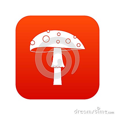 Amanita icon digital red Vector Illustration