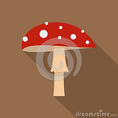 Amanita icon, flat style Vector Illustration