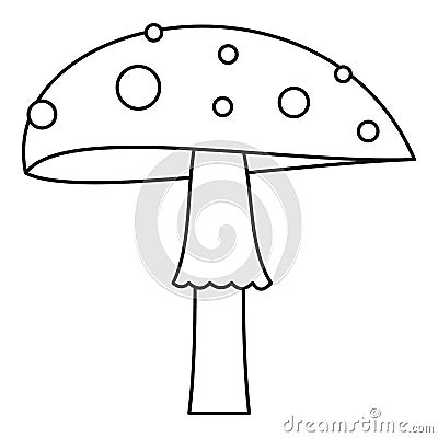 Amanita icon, outline style Vector Illustration