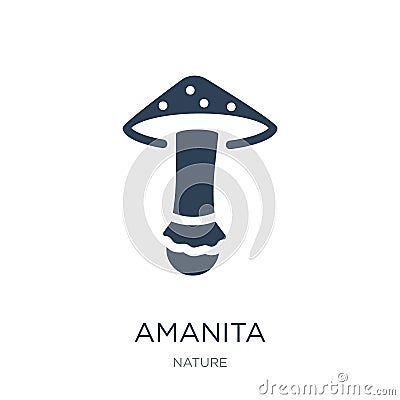 amanita icon in trendy design style. amanita icon isolated on white background. amanita vector icon simple and modern flat symbol Vector Illustration