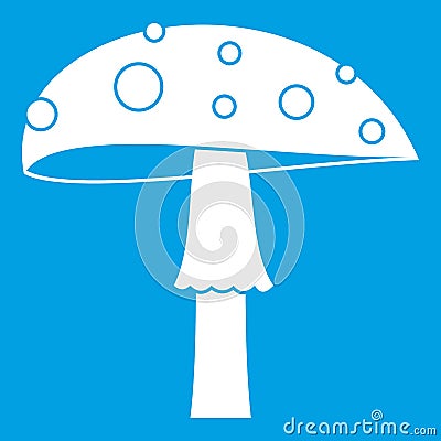 Amanita icon white Vector Illustration