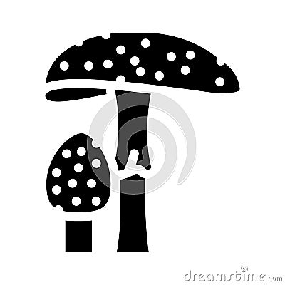 amanita mushroom glyph icon vector illustration Vector Illustration