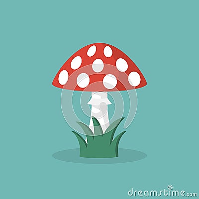 Amanita poisonous mushroom Vector Illustration
