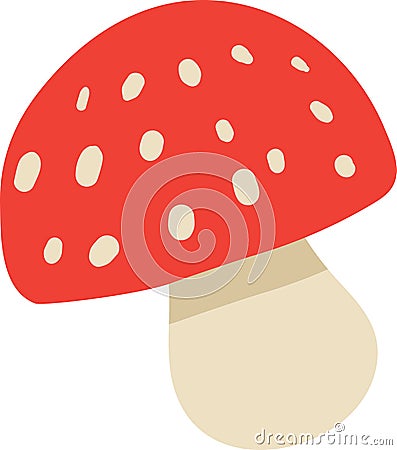 Amanita poisonous mushroom autumn season vector Vector Illustration