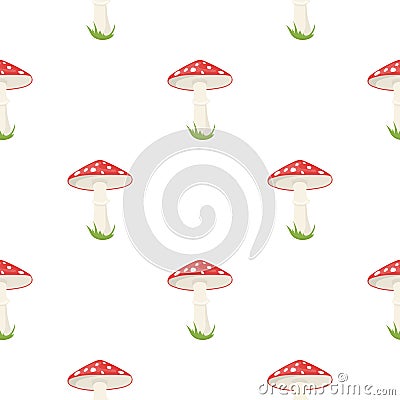 Amanita vector icon in cartoon style for web Vector Illustration