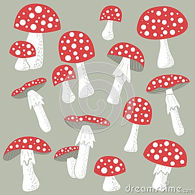 Amanita vector set Vector Illustration