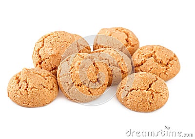 Amaretti cookies on white. Traditional italian biscuits Stock Photo