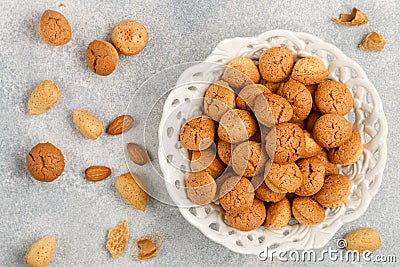 Amaretti-traditional Italian almond cookies Stock Photo