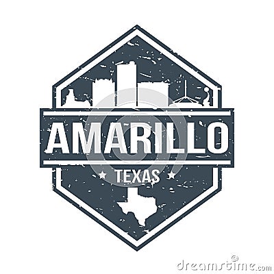 Amarillo Texas Travel Stamp Icon Skyline City Design Tourism Badge Rubber. Vector Illustration