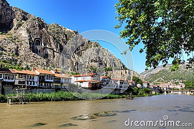 Amasya is an ancient city in Turkey. Also it is known as Ottoman`s Prince City. Stock Photo