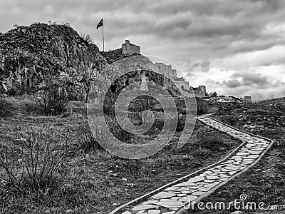 Amasya castle on a cloudy day Stock Photo