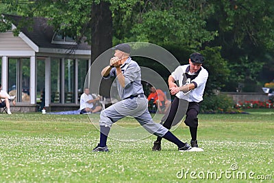 Amateur baseball action Editorial Stock Photo