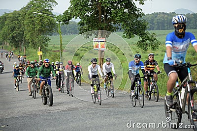 Bicycle race Charity Trip Editorial Stock Photo