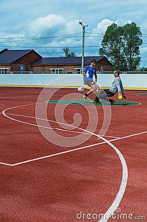 Amateur competition in football. Editorial Stock Photo