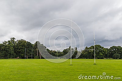 Amateur rugby pitch Stock Photo