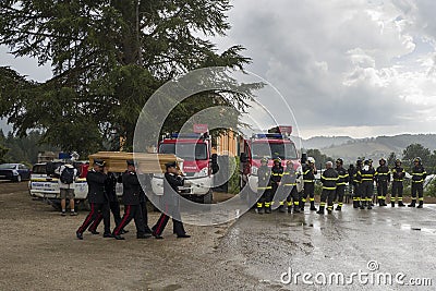 Amatrice and Accumuli earthquake funerals Editorial Stock Photo