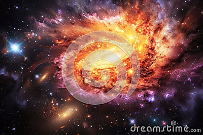 Amazin g bright spiral cosmic galaxy Stock Photo