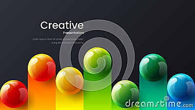 Amazing abstract vector 3D colorful balls illustration template for poster, flyer, magazine, journal, brochure, book cover. Vector Illustration