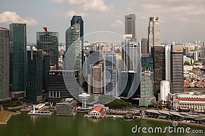 Amazing aerial city views from Singapore. Editorial Stock Photo