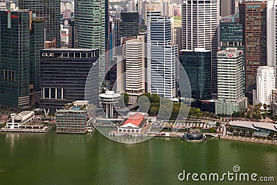 Amazing aerial city views from Singapore. Editorial Stock Photo