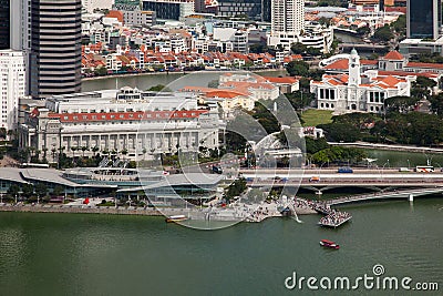 Amazing aerial city views from Singapore. Editorial Stock Photo