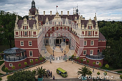 Amazing aerial photography of muskau palace in germany Editorial Stock Photo