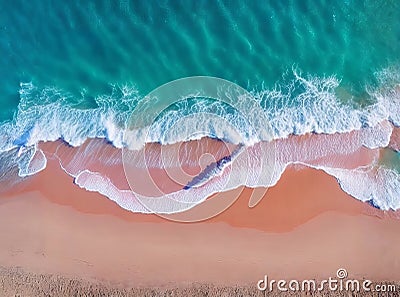 Amazing Aerial View of the Beach with Brown Sands and Peace. Stock Photo