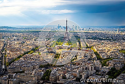 Amazing aerial view over Paris France - CITY OF PARIS, FRANCE - SEPTEMBER 4. 2023 Editorial Stock Photo