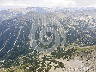 Aerial view of Pirin Mountain near Vihren Peak, Bulgaria Stock Photo