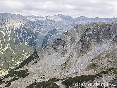 Aerial view of Pirin Mountain near Vihren Peak, Bulgaria Stock Photo
