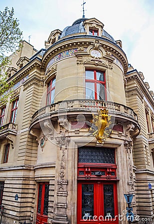 Amazing architecture of historic buildings of Paris, France. April 2019 Editorial Stock Photo