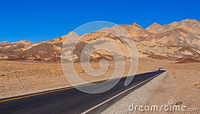 Amazing Artists Palette at Death Valley National Park in California - DEATH VALLEY - CALIFORNIA - OCTOBER 23, 2017 Editorial Stock Photo