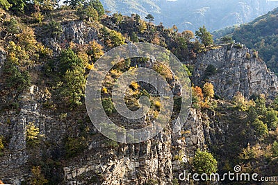 Autumn ladscape with forest around Krichim Reservoir, Rhodopes Mountain, Bulgaria Stock Photo