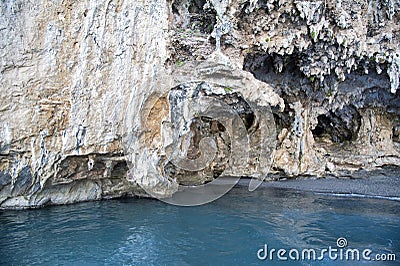 So called `Grotto of the bones,` Marina di Camerota, Italy Stock Photo