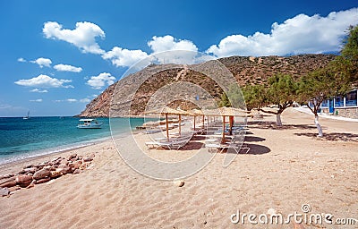 Amazing beach view in Milos, Cyclades, Greece Stock Photo