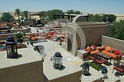 Amazing beautiful comfort zone area in luxury arabian desert hotel Stock Photo