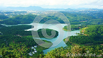 Amazing, beautiful panorama, Dalat travel, Vietnam Stock Photo