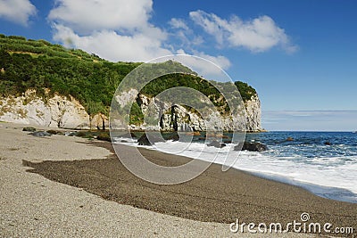 Amazing beautiful sea landscape view of Moinhos beach Porto Formoso cost in Azores island of Portugal Stock Photo