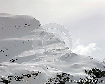 An amazing beauty of snow covered mountain in the alps Switzerland Stock Photo